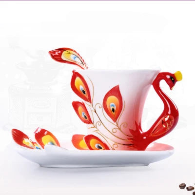 Unique and Elegant Porcelain Coffee or Tea Cups and saucers