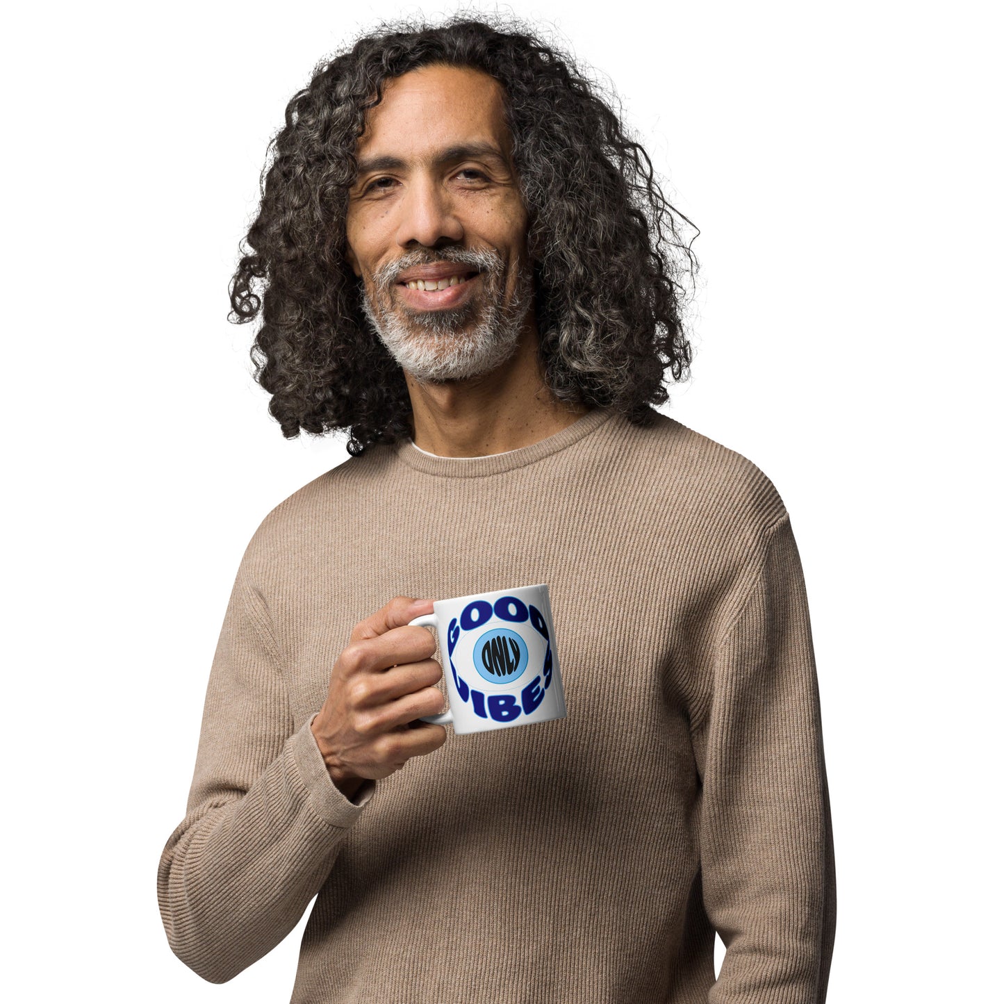 Good Vibes Only, Evil Eye, White glossy mug