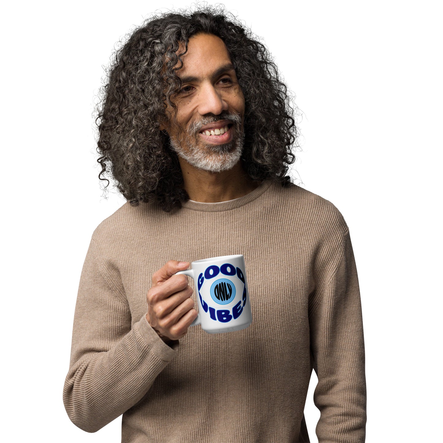 Good Vibes Only, Evil Eye, White glossy mug