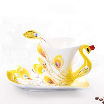 Unique and Elegant Porcelain Coffee or Tea Cups and saucers