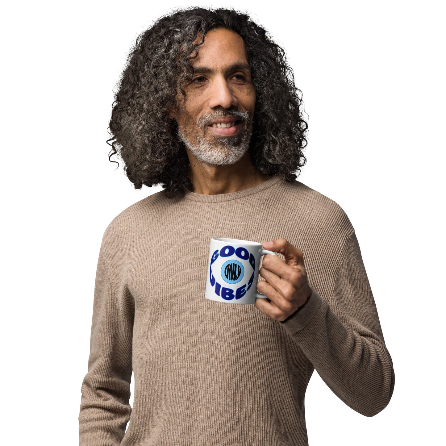 Good Vibes Only, Evil Eye, White glossy mug