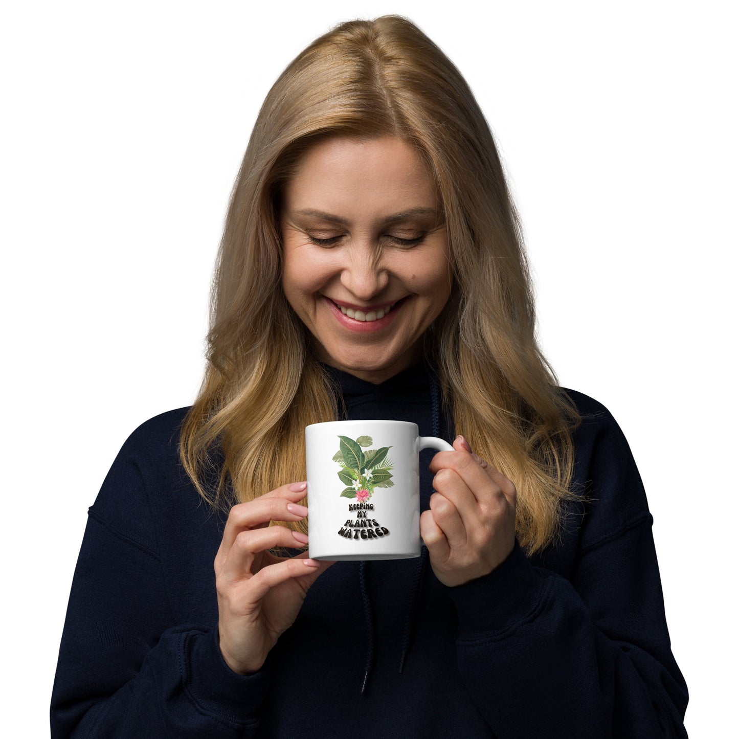 Keeping my plants watered - White glossy mug