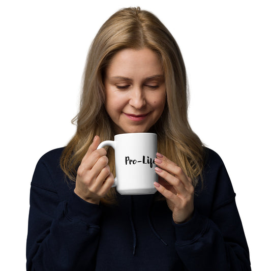 Pro-life, Go Vegan - White glossy mug