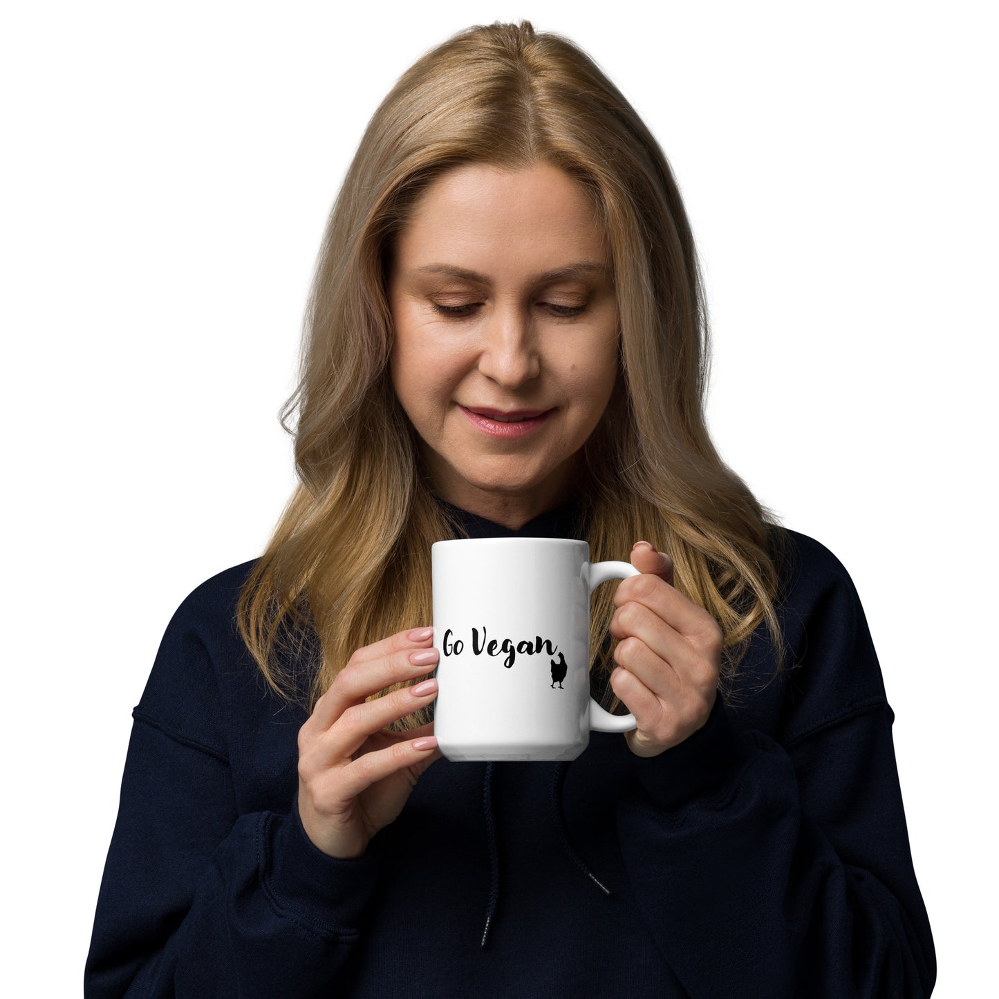 Pro-life, Go Vegan - White glossy mug