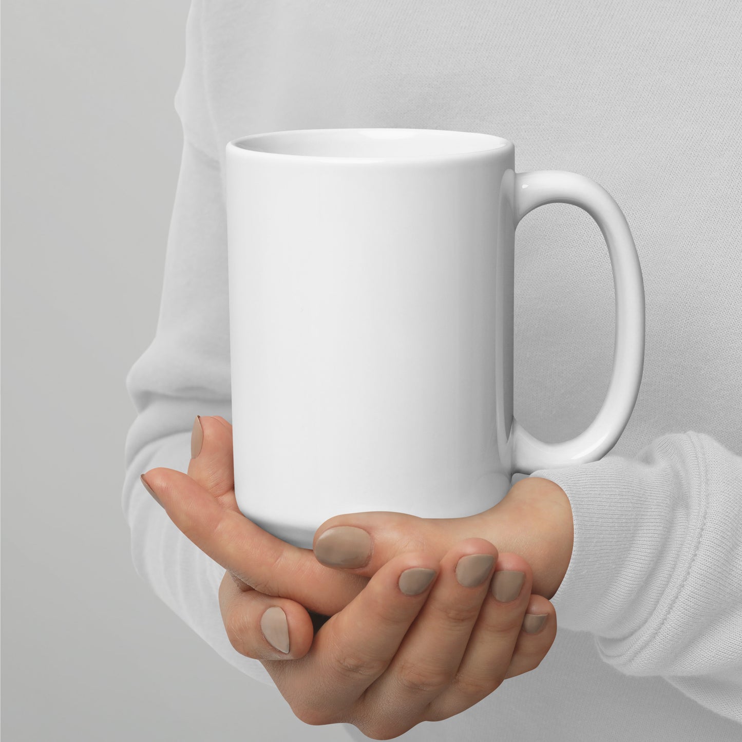 It's all fun and games until someone is wearing a cone - White glossy mug